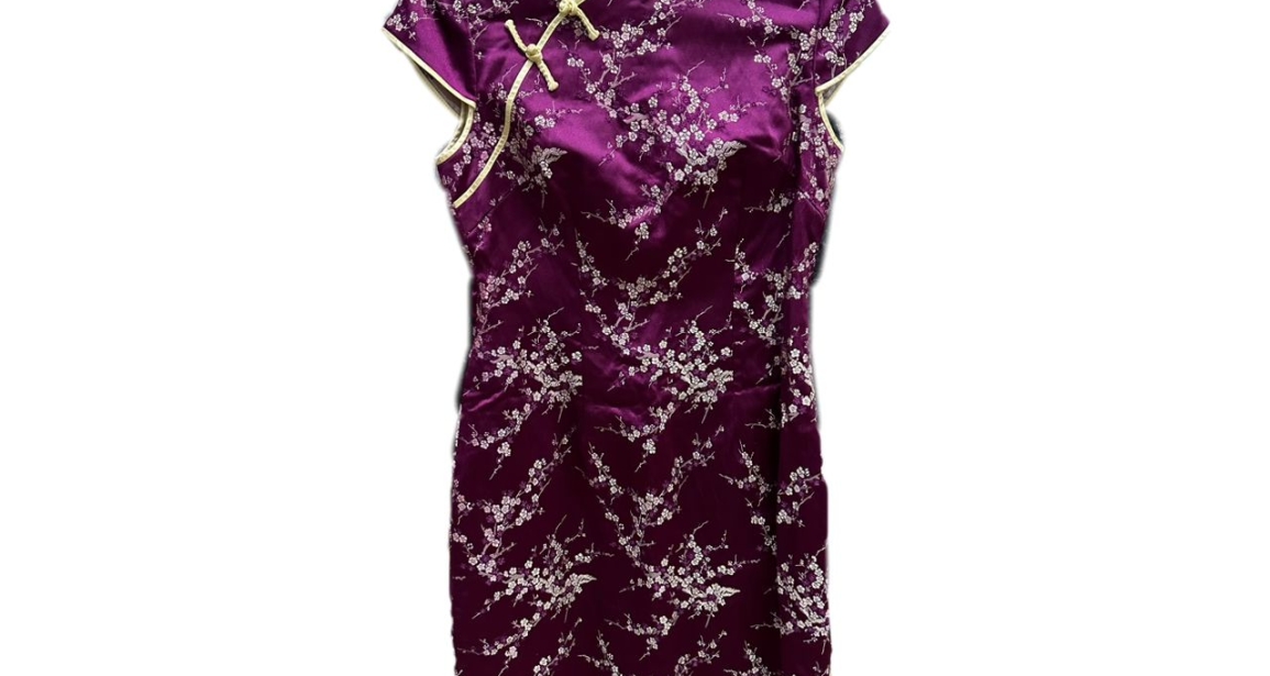 Little Purple and Gold QiPao / Cheongsam [Rental for 4 days]