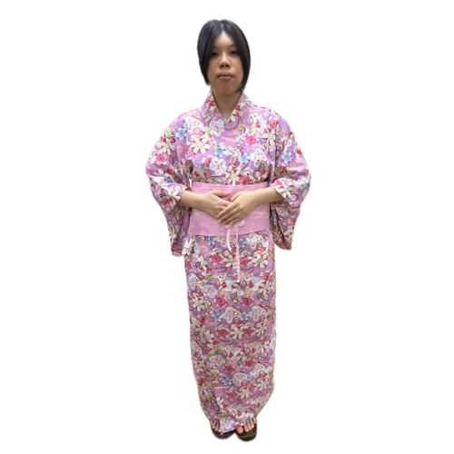 Japanese Pink Yukata [Rental for 4 Days]